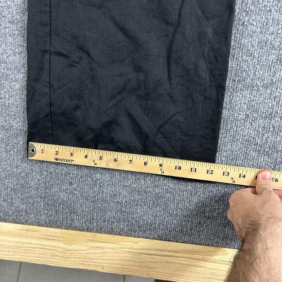 Dissh Pants 6 Bates Linen Relaxed Wide Leg High Rise Tailored Pants Black Casual - Picture 12 of 14